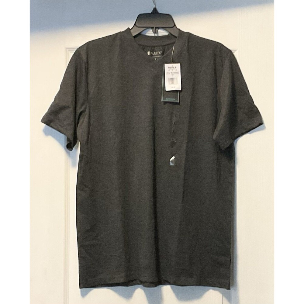 Matix Men's Short Sleeve V-Neck Tee Size L, Charcoal Heather